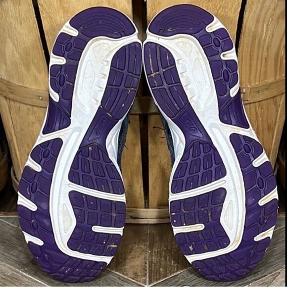 Asics Gel-Contend 2 Gray Purple Green Running Shoes Womens Size 7.5 EU 39 - Picture 10 of 11